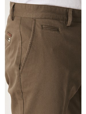 AC&Co / Altınyıldız Classics Erkek Yeşil Slim Fit Dar Kesim Yan Cep Casual Pantolon
