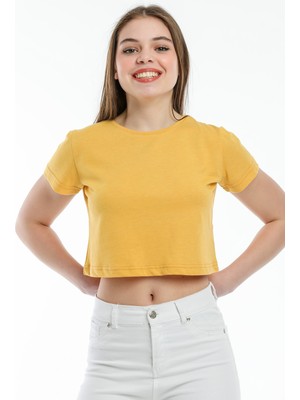 Superlife Crop Örme T-Shirt