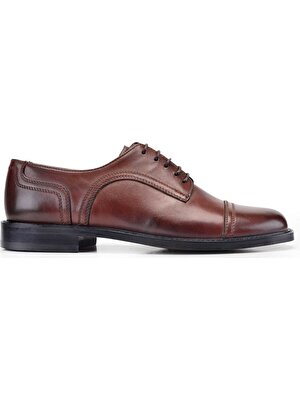 Nevzat Onay Deri Kahverengi Klasik Bağcıklı Kösele Erkek Ayakkabı -8772-