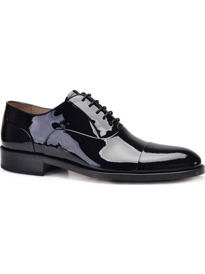 Nevzat Onay Siyah Klasik Bağcıklı Rugan Erkek Ayakkabı 6506-530 NOC855309