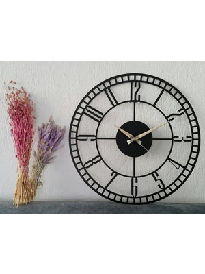 Soft Art Home Black Minute Metal Duvar Saati - 50 x 50 cm