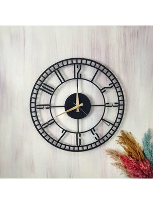 Soft Art Home Black Minute Metal Duvar Saati - 50 x 50 cm