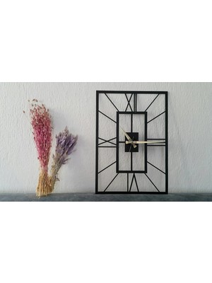 Soft Art Home Black Four Metal Duvar Saati - 50 x 50 cm