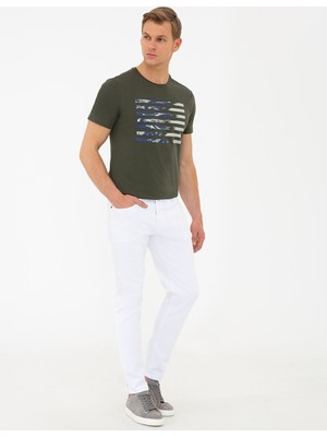 Pierre Cardin Beyaz Slim Fit Denim Pantolon 50235773-VR013