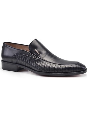 Nevzat Onay Deri Siyah Klasik Loafer Kösele Erkek Ayakkabı -10937-