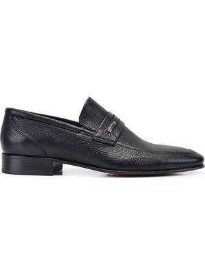 Nevzat Onay Deri Siyah Klasik Loafer Kösele Erkek Ayakkabı -6992-