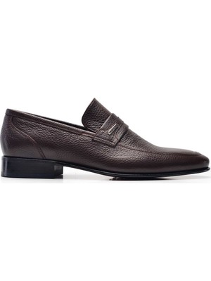 Nevzat Onay Deri Kahverengi Klasik Loafer Kösele Erkek Ayakkabı -7000-