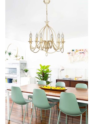 Roy Aydınlatma 0055136 6 Lı Kasa Krem Sarı Patine Avize