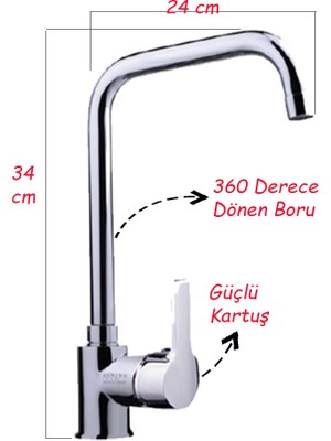 LaMiaSeta LaMiaSeta Güney Lara Büyük Açılı Lüx Eviye Bataryası Yüksek