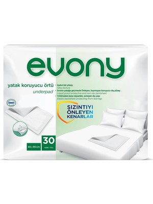 Evony 60x90 Cm Yatak Koruyucu Örtü 30'lu İpeksi Üst Yüzey ile Sızdırmayı Önleyen Koruma