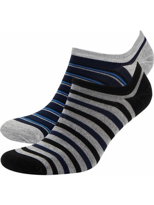 Defacto Çizgili 2'li Patik Çorap T7236AZ21SP