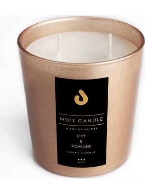 Mois Candle Lıly & Powder Pudra Kokulu Çift Fitilli 365 gr Bardak Mum