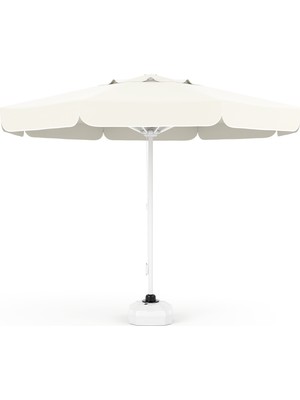 Tevalli Parasols 300 cm Q Megaipli Sistem Alüminyum Şemsiye - Krem - 70 Lt Su Bidonu