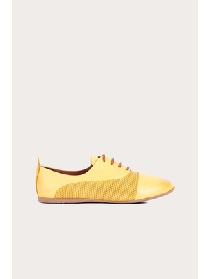 Bueno Shoes Sarı Deri Kadın Düz Ayakkabı