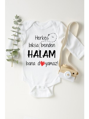 Limon Bebek Beyaz Halam Bana Doyamaz Çıtçıtlı Body