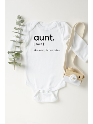 Limon Bebek Beyaz Aunt Dictionary Uzun Kollu Çıtçıtlı Body