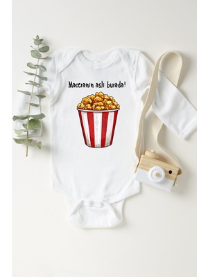 Limon Bebek Beyaz Popcorn Çıtçıtlı Body