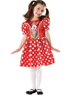 Lisanslı Minnie Puantiyeli Kırmızı Kostüm M Beden 5-6 Yaş