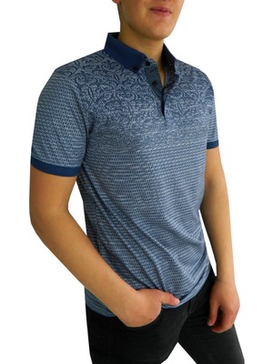 Naykı Erkek Polo Yaka Desenli Jakar T-Shirt 2145 BGL-ST01036