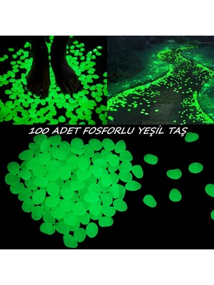 Özsat Dekoratif Fosforlu Süsleme Çakıl Taşı Yeşil 100 Adet