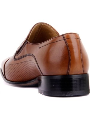 Fosco 3015 Erkek Bağcıksız  Deri  Neolit Taban Klasik Ayakkabı Taba