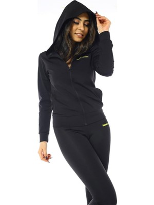 Sweet Sauna Kadın Kapşonlu Termal Spor Takım Polimer Kumaş ile Günlük Kullanım için