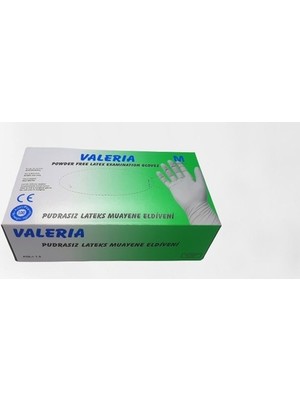 Valeria Giyim Valeria Lateks Pudrasız Eldiven Beyaz Renk Medium Doğal Kauçuk Malzemeden Üretilmiştir