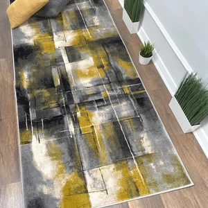Halı Evrim HE154 80X180 cm  Gri/sarı Kesme Yolluk Halı