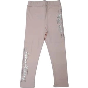 Timi Kids Kız Çocuk Hologram Yazılı Şerit ve Taş Baskılı Ince Yazlık Uzun Tayt