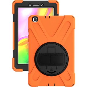 Samsung Galaxy Tab A 8.0 T290 T295 T297 Kılıf Defender Standlı Askılı Tank Zırhlı Case Turuncu