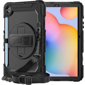 Samsung Galaxy Tab A7 T500 Kılıf 10.4" T505 T507 Defender Standlı Askılı Tank Zırhlı Case Siyah