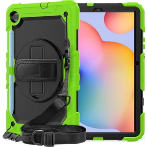Samsung Galaxy Tab A 10.1 T510 Kılıf T515 T517 Defender Standlı Askılı Tank Zırhlı Case Yeşil