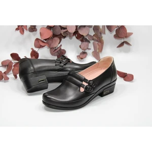 Mary Jane Maryjane Hakikideri Kısa Topuklu Tokalı  Rahat Günlük Klasik Ayakkabı