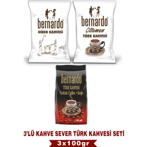 3'lü  Kahve Sever Seti 100GR (Bernardo Türk Kahvesi - Osmanlı -Dibek)