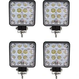 4'lü Off Road Beyaz Işık Sis Farı Lambası 16 LED Kare