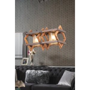 Bi Dolu Shop Diamond Double Ahşap Sarkıt Avize