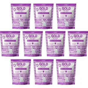 Gold Silika Kristal Kedi Kumu - 10 Aylık Set - Kalın Taneli 3,8 Litrelik - 10'lu