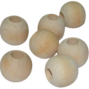 500 Grm 18 mm Ham Işlenmemiş Ahşap Boncuk -  (±250 Adet )