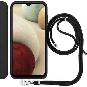 Piyasa Sepeti Samsung Galaxy A12 (A125F) İp Askılı Silikon Kılıf Siyah