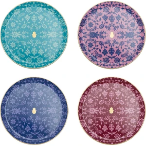 Glamorous 4'lü Düz Tabak Seti 24 Cm Porselen Malzeme ile Şık Desenler