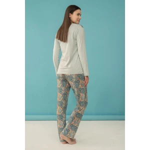 4061 Kadın Pijama Takımı Mavi - 2xl