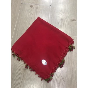 ALLURİNG Kırmızı Kiraz Oyalı Boncuklu Yazmalar