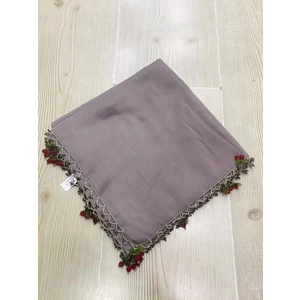 ALLURİNG Antrasit Kiraz Oyalı Boncuklu Yazmalar