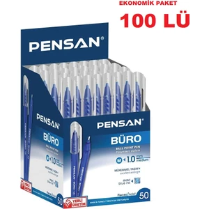 Büro Tükenmez Kalem Mavi 100 Lü Ekonomik Paket
