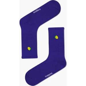 Carnaval Socks Limon Nakışlı Mor Renkli Spor Çorap