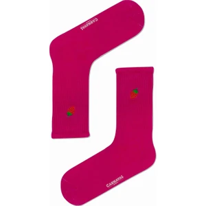 Carnaval Socks Çilek Nakışlı Pembe Renkli Spor Çorap