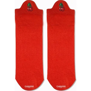 Carnaval Socks Kiraz Bilek Nakışlı Desenli Patik Spor Çorap