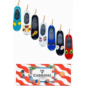 Carnaval Socks 7'li Carnaval Desenli Kaymaz Slikonlu Babet Çorap
