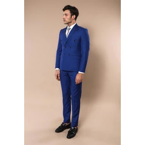 Erkek Kruvaze Yelekli  slim Fit Takım Elbise