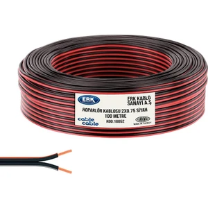 Cable Cable Hoparlör Kablosu Kordon 2x0.75 Siyah 100 Metre Erk Yerli